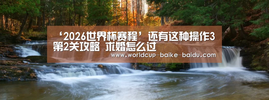 ‘2026世界杯赛程’还有这种操作3第2关攻略 求婚怎么过(图4) 2026世界杯赛程